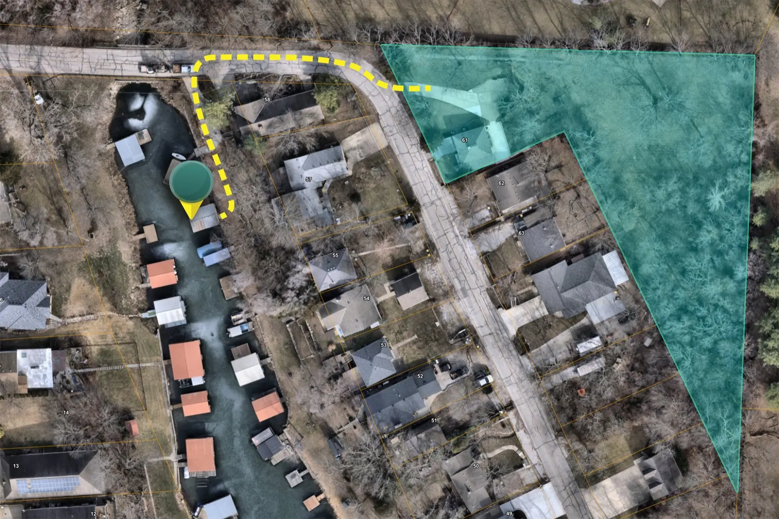 Map to the private dock